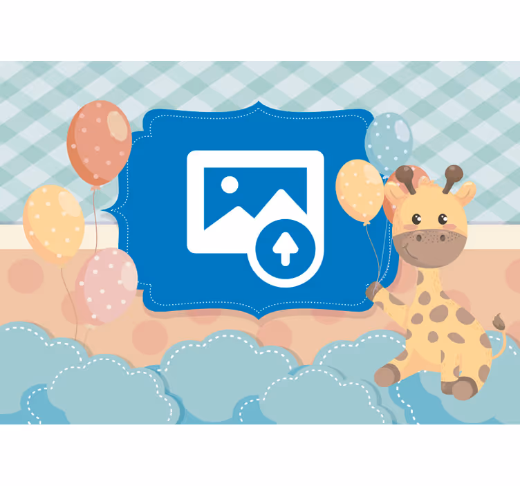 Giraffe with Personalised Picture nursery wall mural - TenStickers