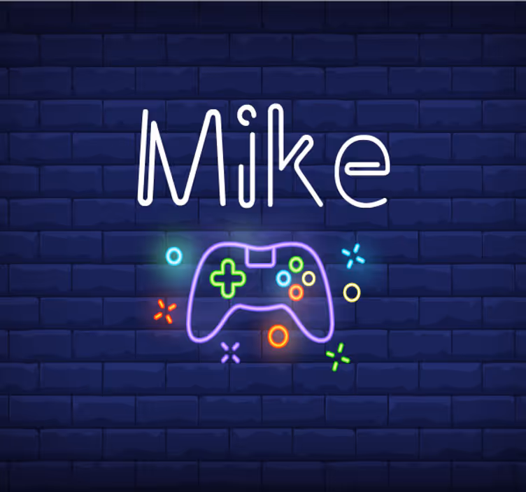 Gaming controller with custom name wall mural - TenStickers
