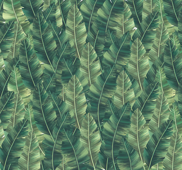 Big green leaves nature wall mural - TenStickers