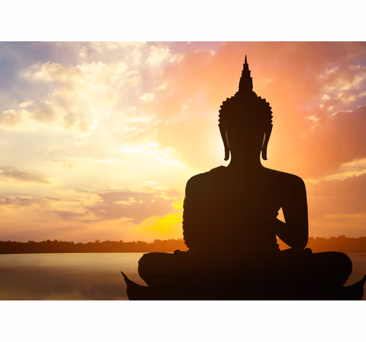 Buddha figure sky background buddha wall mural - TenStickers