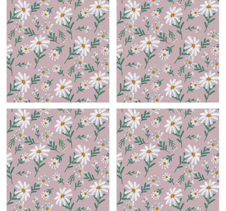 70's floral daisy coaster - TenStickers