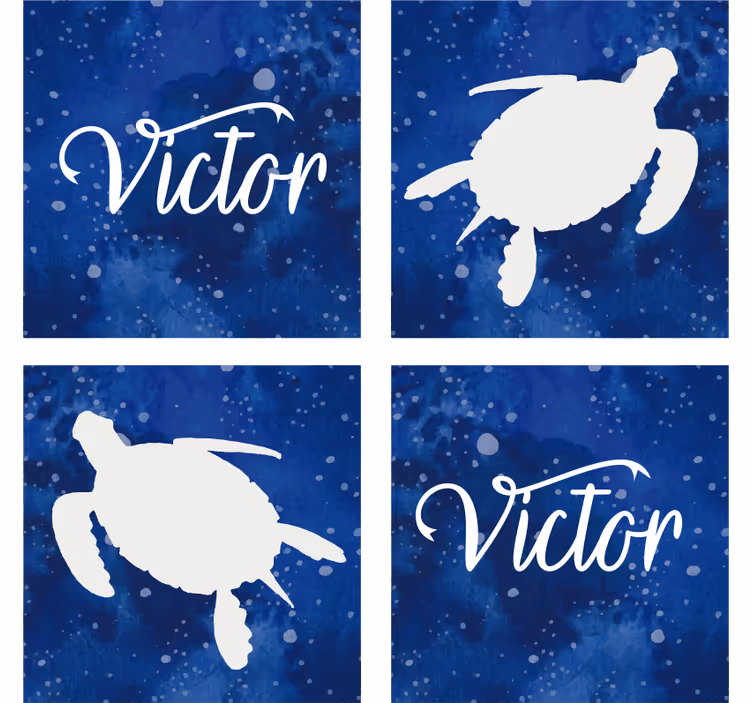 Custom Turtle Galaxy Pattern Coasters - TenStickers