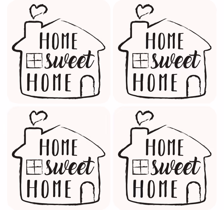 Charming home saying text coasters - TenStickers