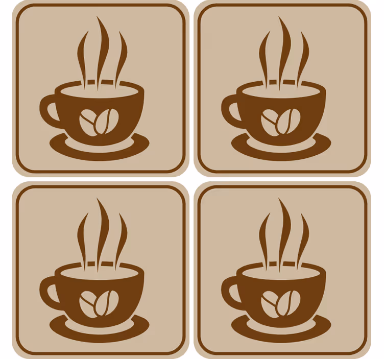 Coffee Cup Emblem modern coasters - TenStickers