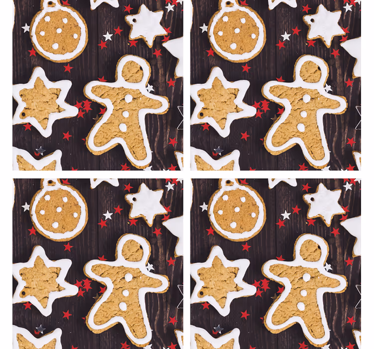 Christmas coaster gingerbread cookies pattern - TenStickers