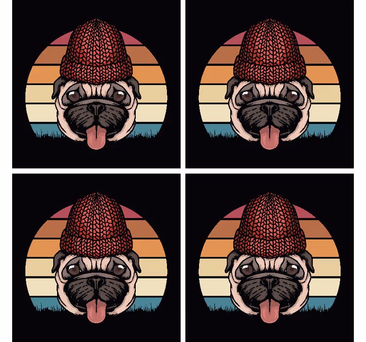 Vintage dog drink coaster - TenStickers