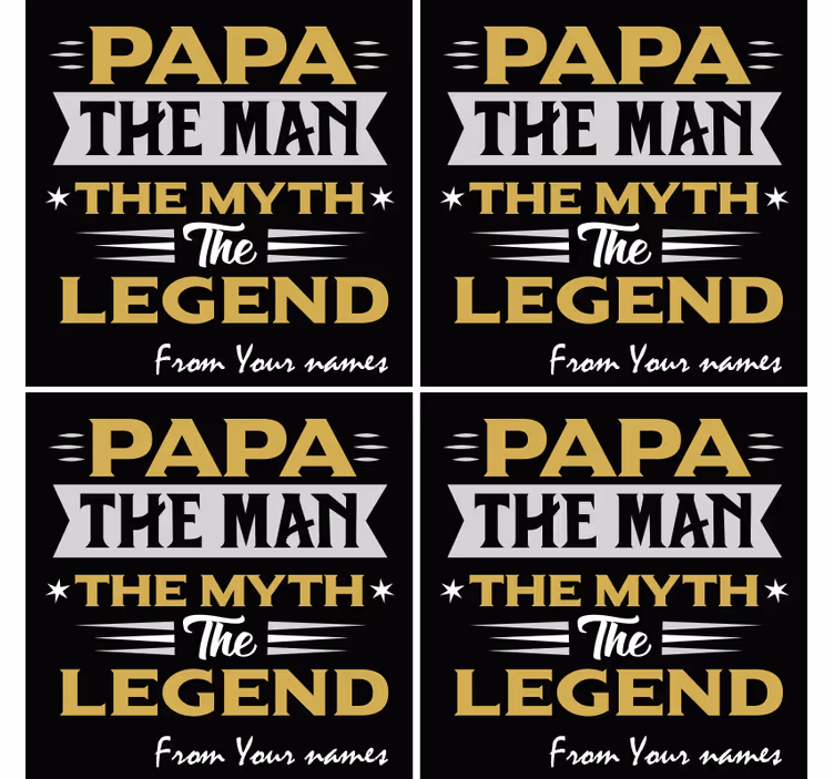Daddy Cool Customisable text coasters - TenStickers