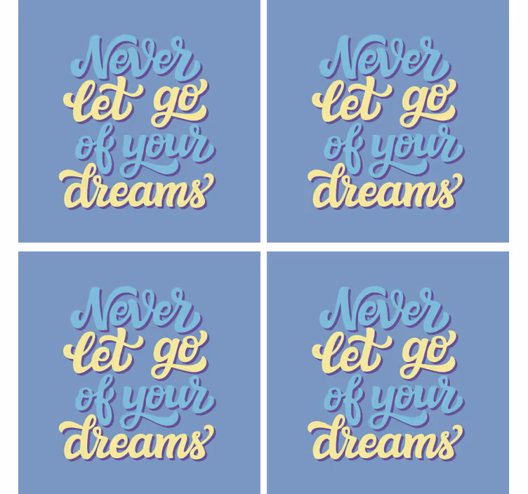Text coasters with inspirational typography art - TenStickers