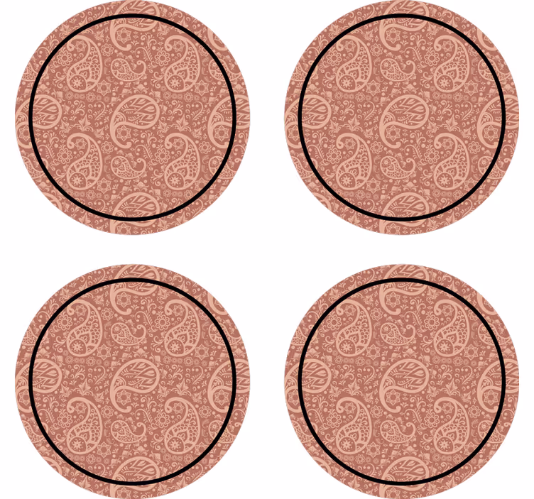 Paisley floral pattern coasters - TenStickers