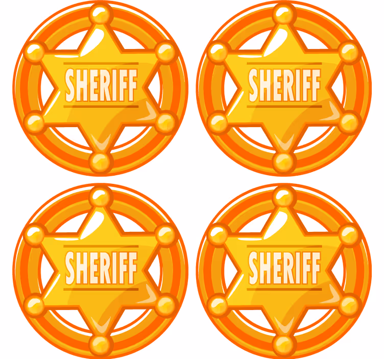 Geek coasters sheriff star design - TenStickers