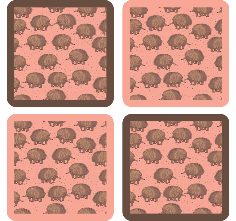 Geek coasters hedgehog patterned surface - TenStickers