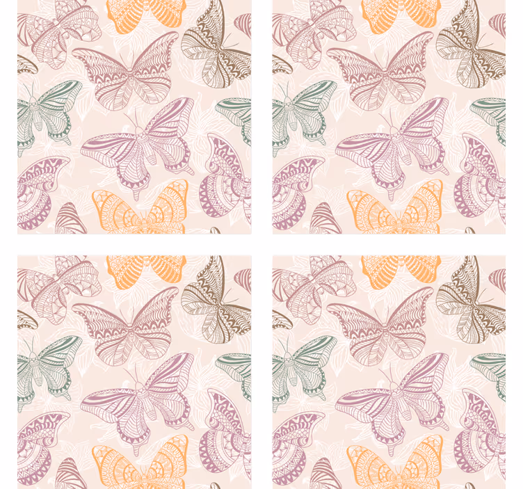Coasters with intricate butterfly designs - TenStickers