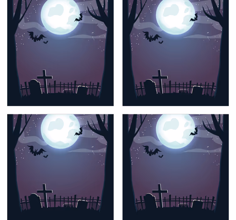 Halloween coaster spooky night scene coaster - TenStickers