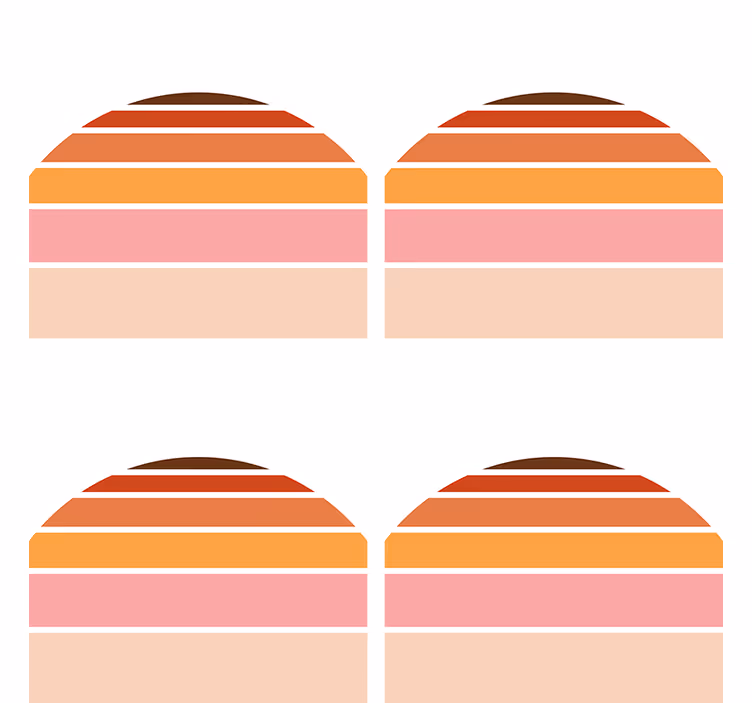 70's sun stripes 70s coasters - TenStickers