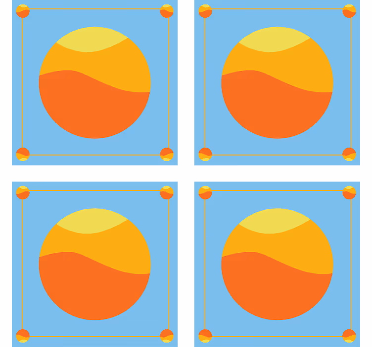 Coasters in bright circular color fields - TenStickers
