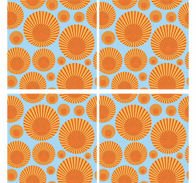 Radiant circular patterns coasters - TenStickers