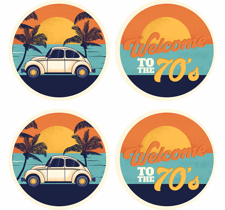 Welcome to 70's vintage coaster - TenStickers