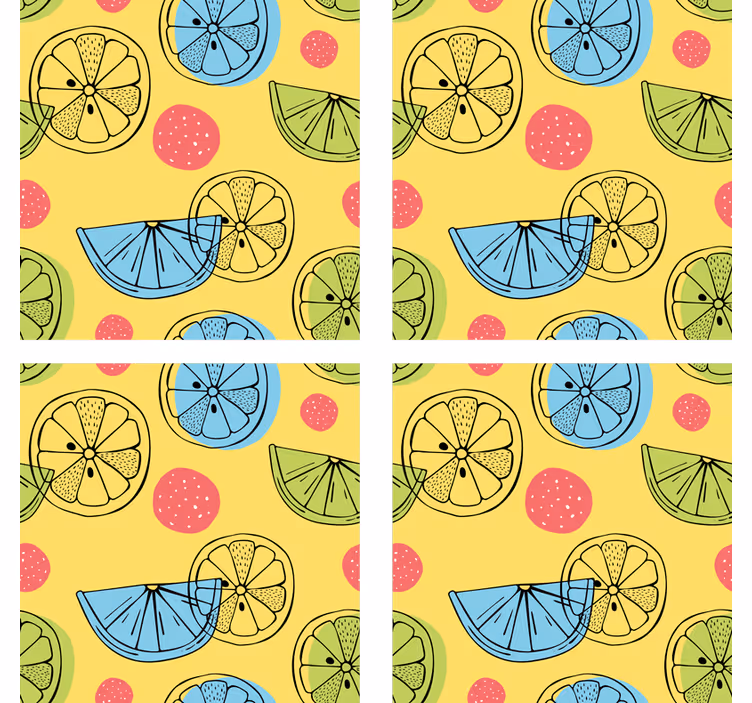 Geek coasters colorful citrus design - TenStickers