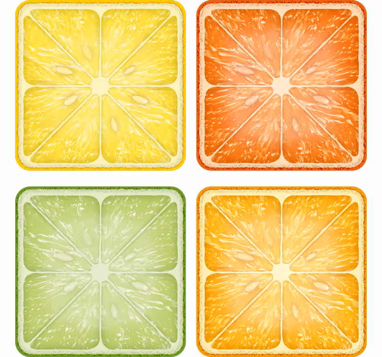 Cool Colourful citrus coaster - TenStickers