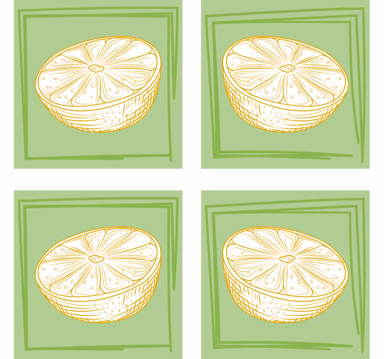 Personalisable coasters with lime slice design - TenStickers
