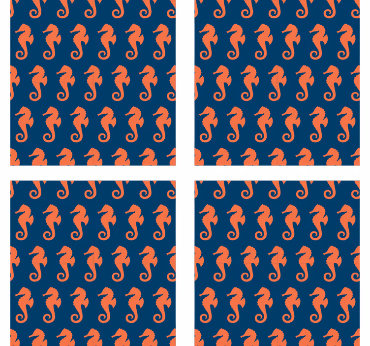 Geek coasters with seahorse patterned surface - TenStickers