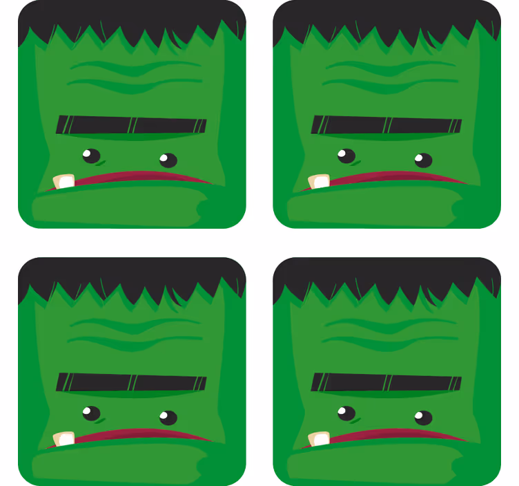 Halloween coaster featuring frankenstein monster art - TenStickers