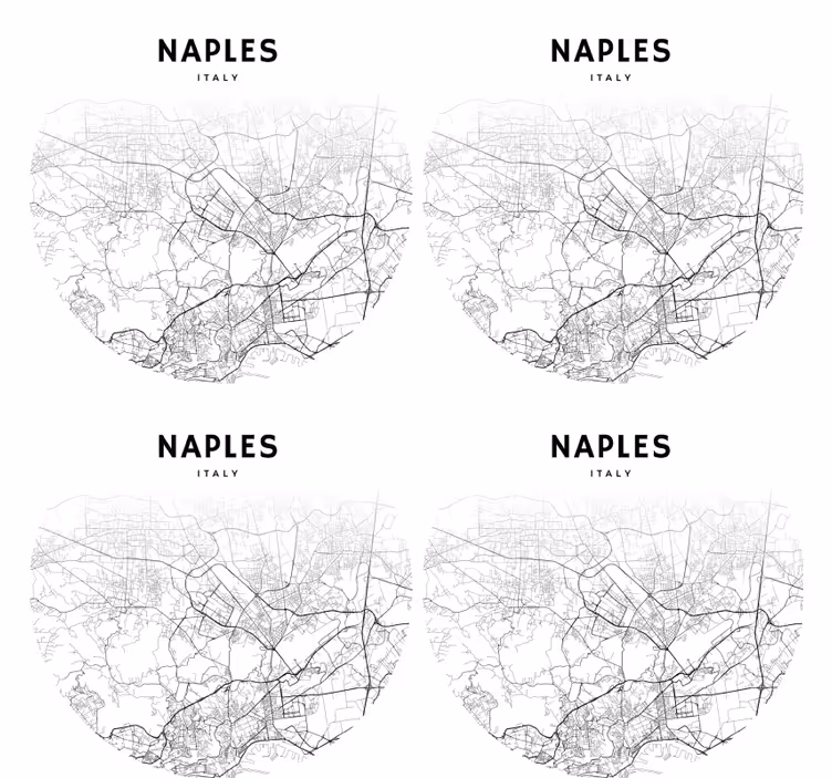 Personalised coasters naples map outline - TenStickers