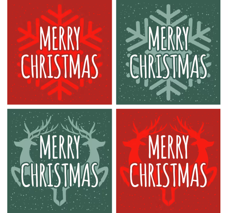 text red and green christmas coaster - TenStickers