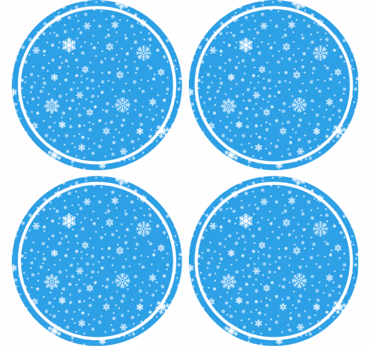 Christmas coaster snowflake pattern round - TenStickers