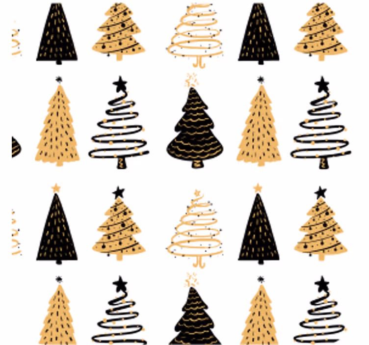 Christmas coaster with artistic tree design - TenStickers