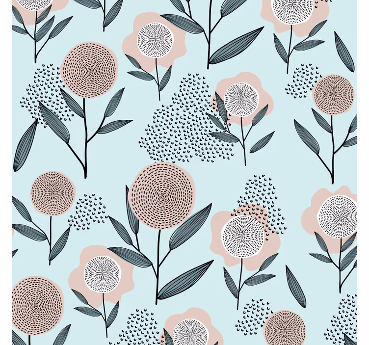 Floral pattern artistry coasters - TenStickers