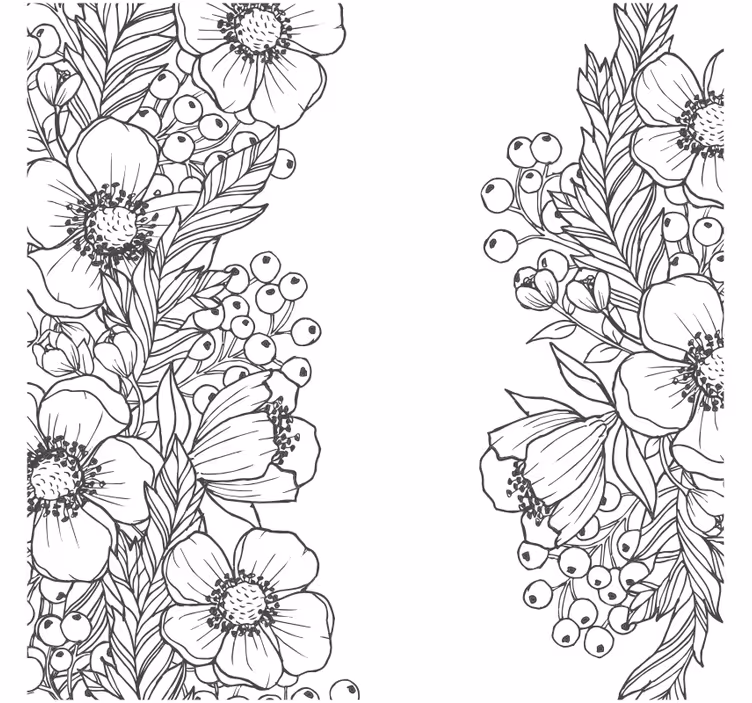 Floral outline patterns coasters - TenStickers