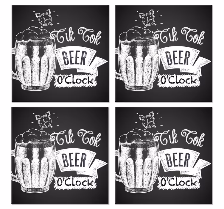 Tik tok quote beer drink mats - TenStickers
