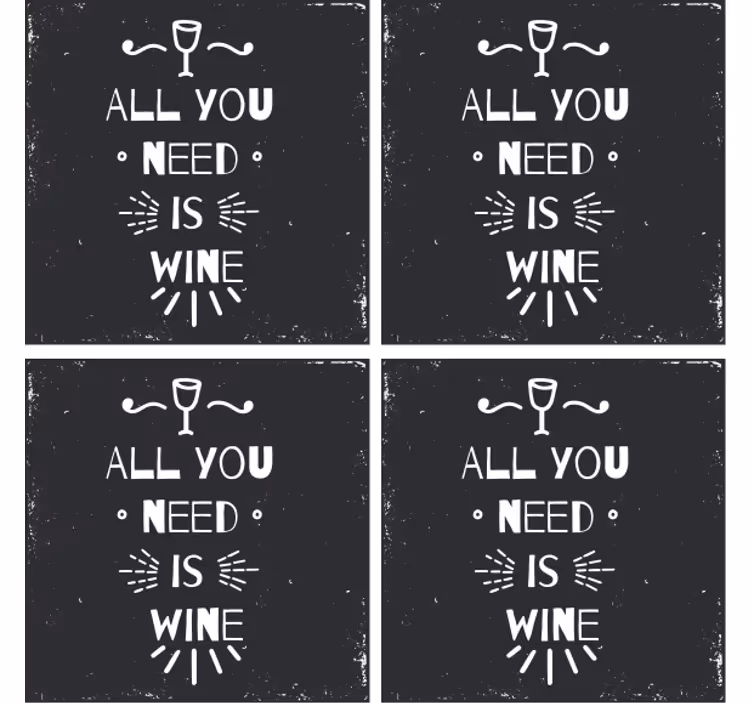Text coasters for wine lovers - TenStickers