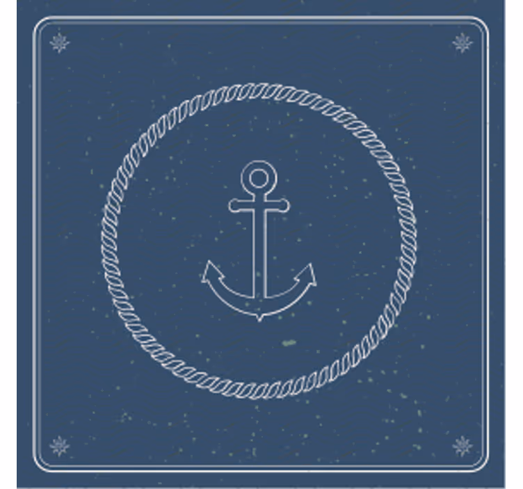 Vintage coasters with anchor and rope design - TenStickers
