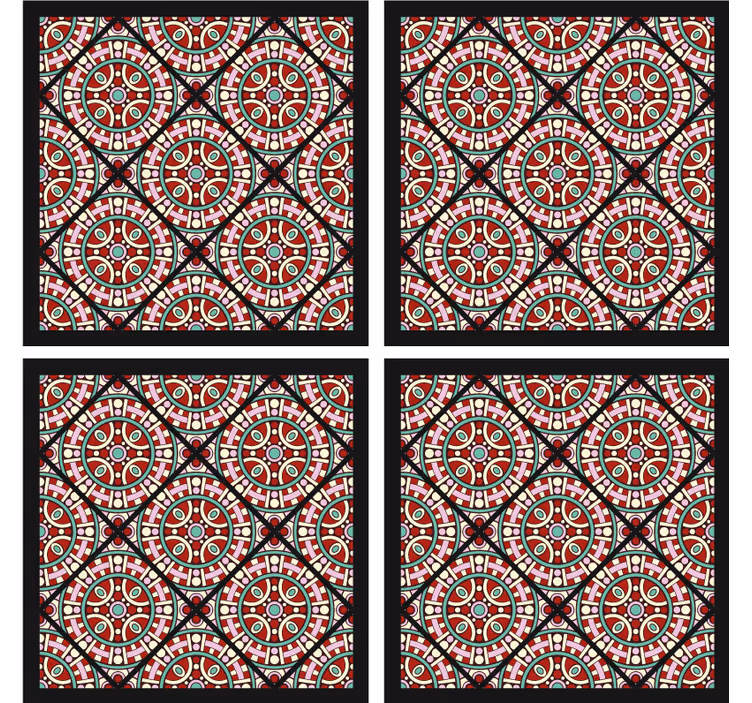 Boho pattern tile coasters - TenStickers
