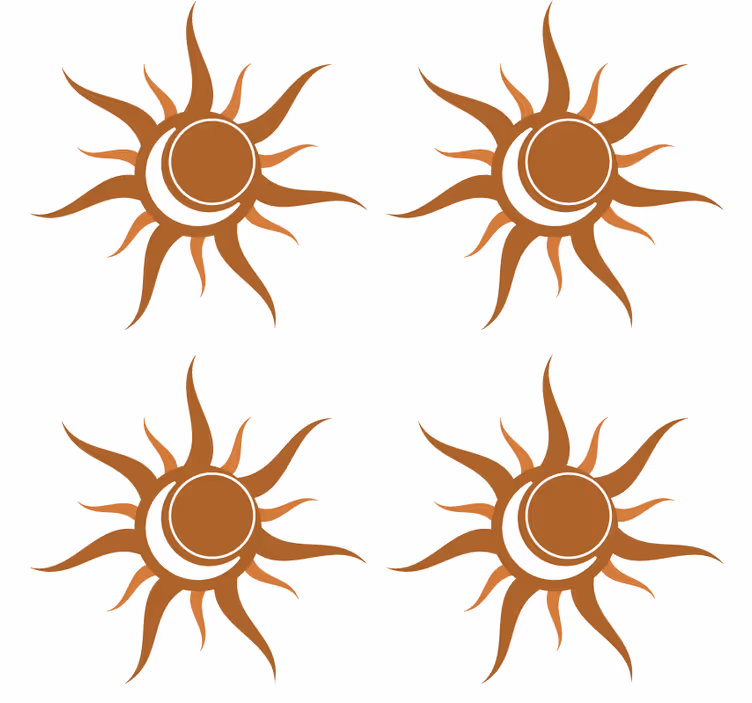Coasters with curved sun symbol - TenStickers