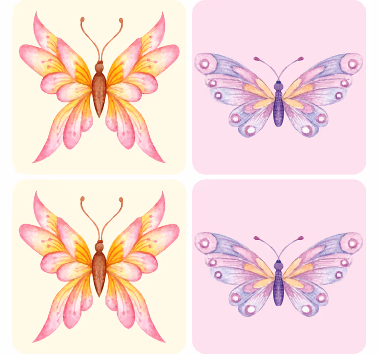 Vintage butterflies vintage coaster - TenStickers