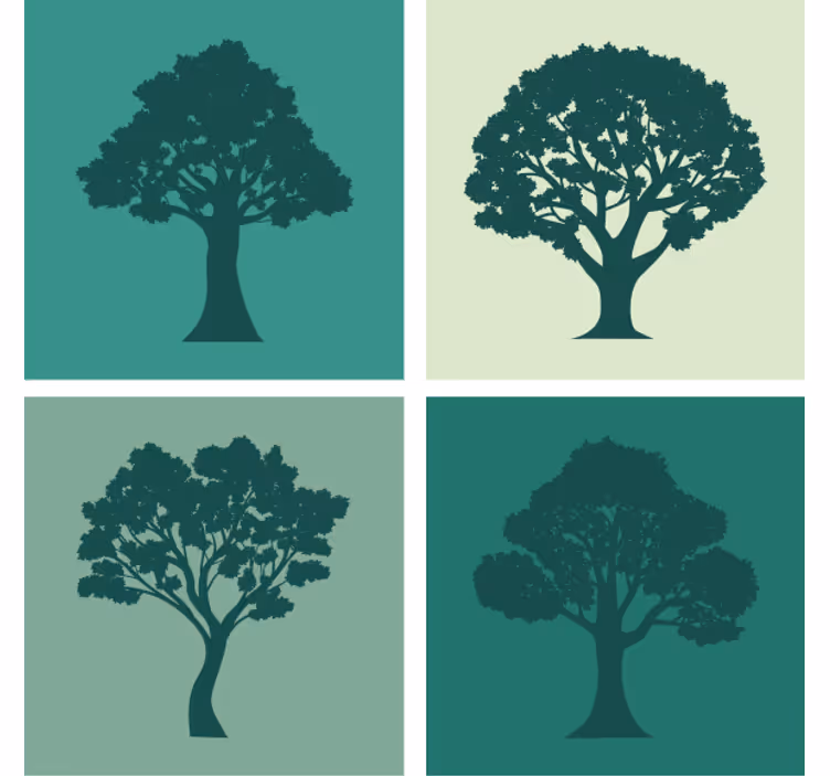 Coasters silhouette trees collection - TenStickers