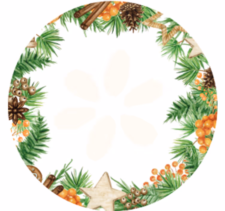 Christmas coaster with festive greenery details - TenStickers