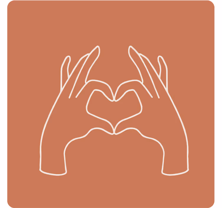 Geek coasters heart-shaped hand gesture - TenStickers