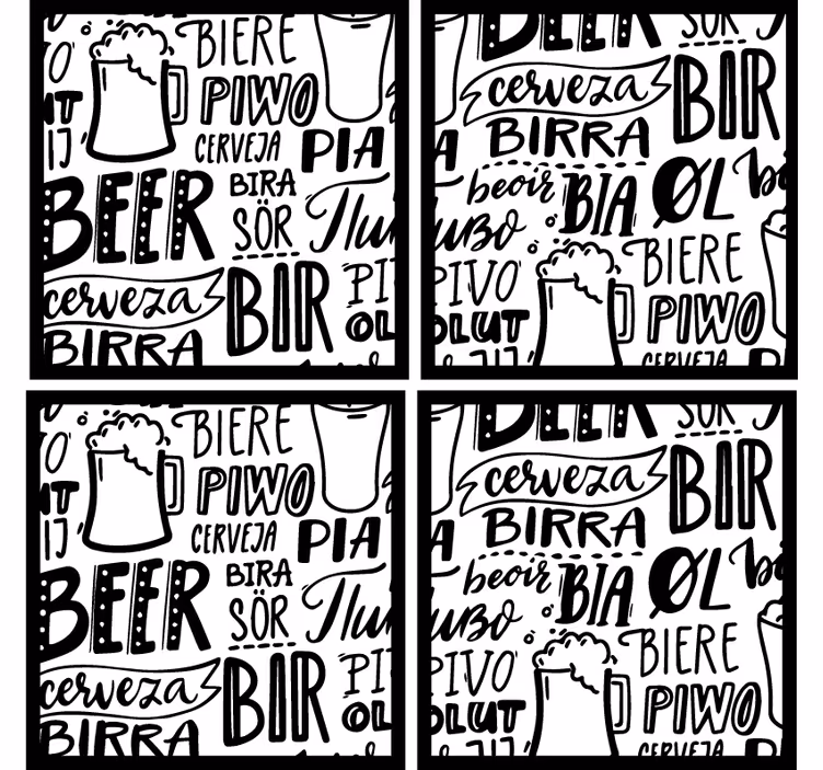 Beer mats featuring varied beer terminology - TenStickers