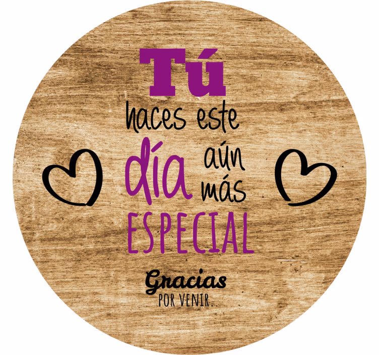 Text coasters heartfelt special day message - TenStickers