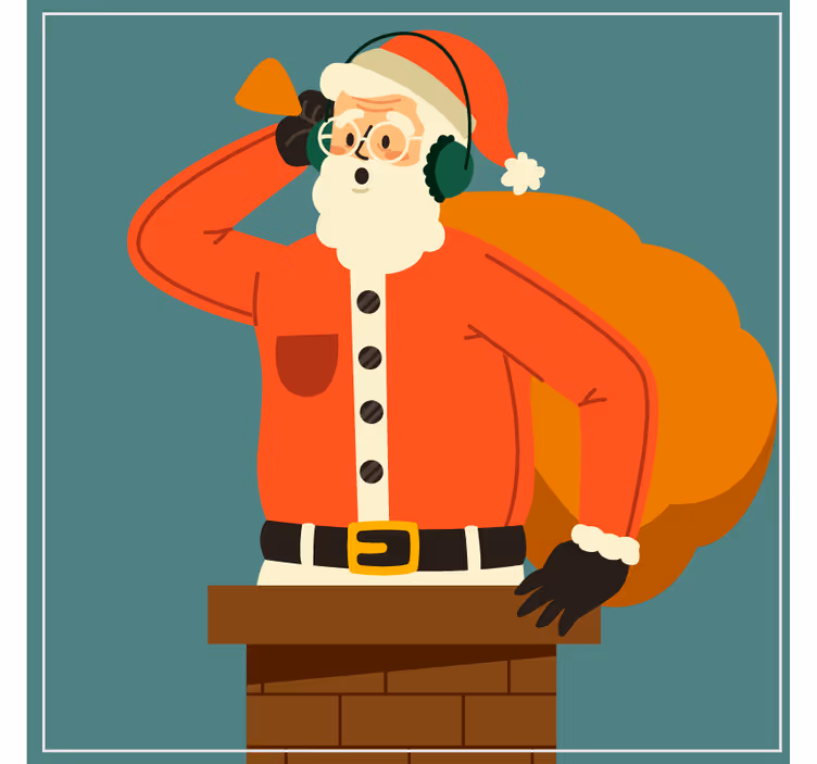 Santa Listening Chimney Christmas coaster - TenStickers