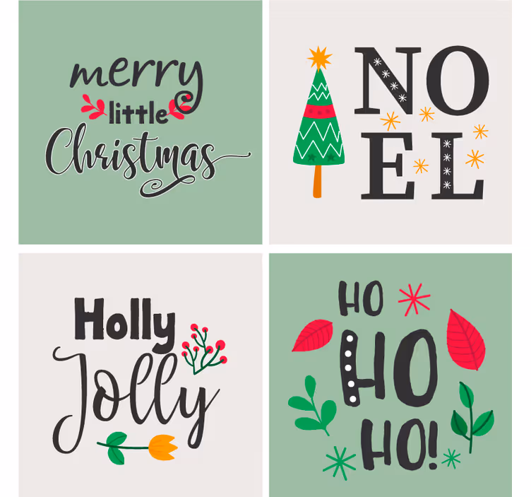 Christmas coaster with elfa ho ho design - TenStickers