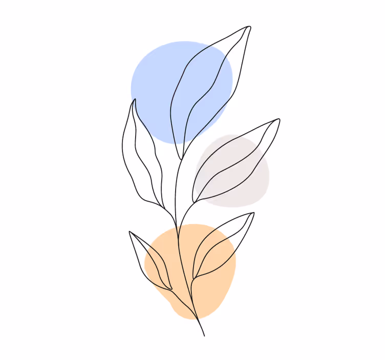 elegant leaves contour modern coaster - TenStickers