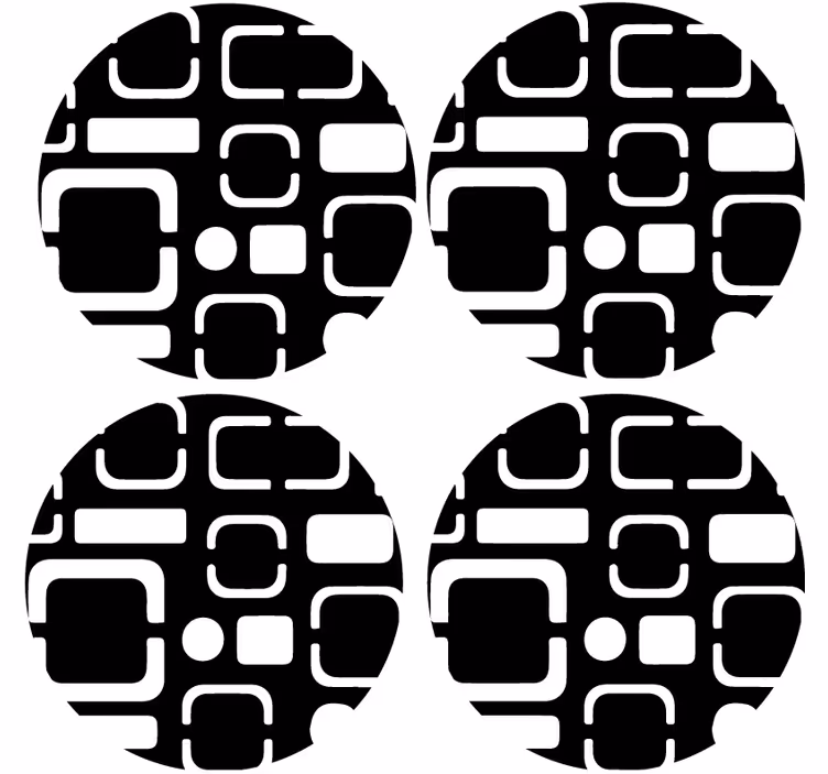 Coasters with black geometric patterns - TenStickers