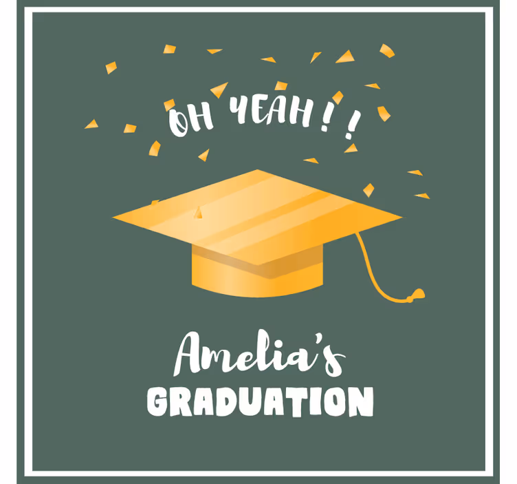 Graduation hat personalised coasters - TenStickers
