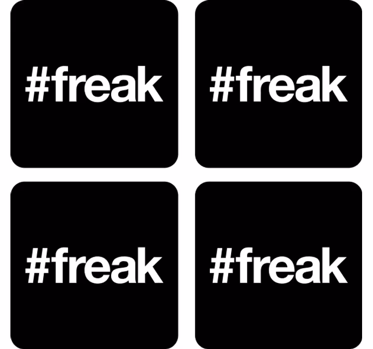 Geek coasters black background with hashtag - TenStickers