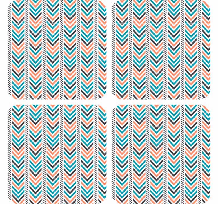 Chevron pattern coasters essentials - TenStickers